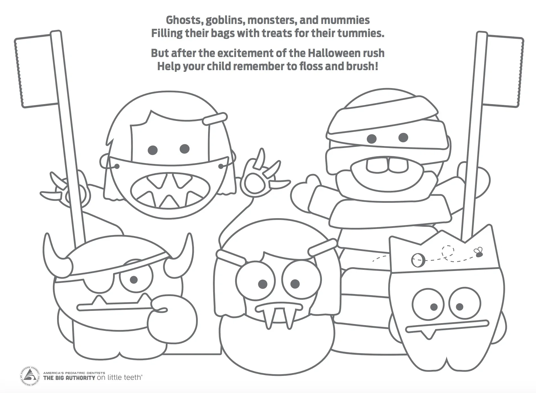 Halloween Mouth Monsters Coloring Sheet