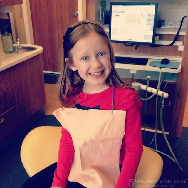 Julia is all smiles at the dentist