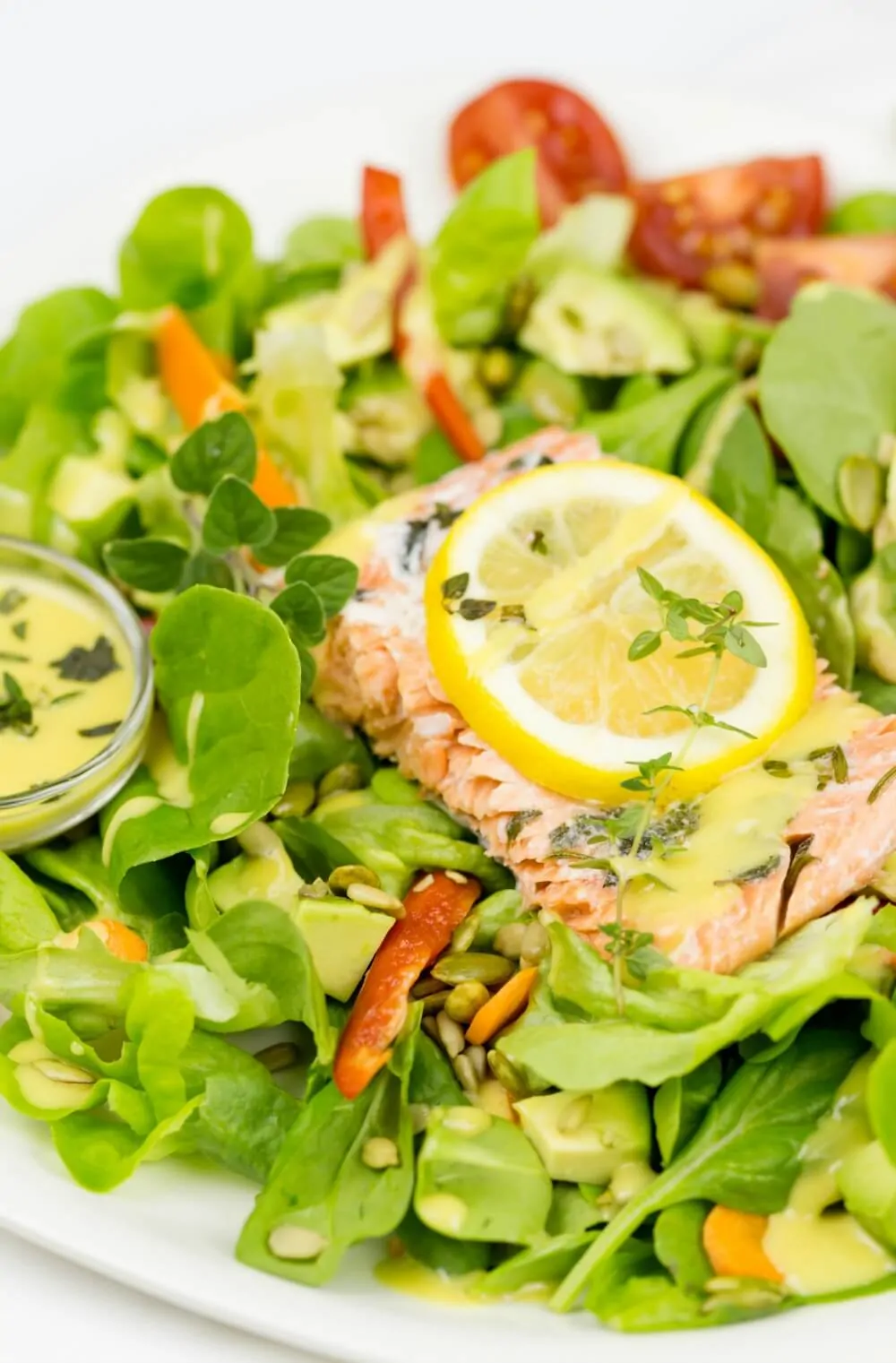 Lemon and Herb Salmon with Honey Mustard Dressing Recipe