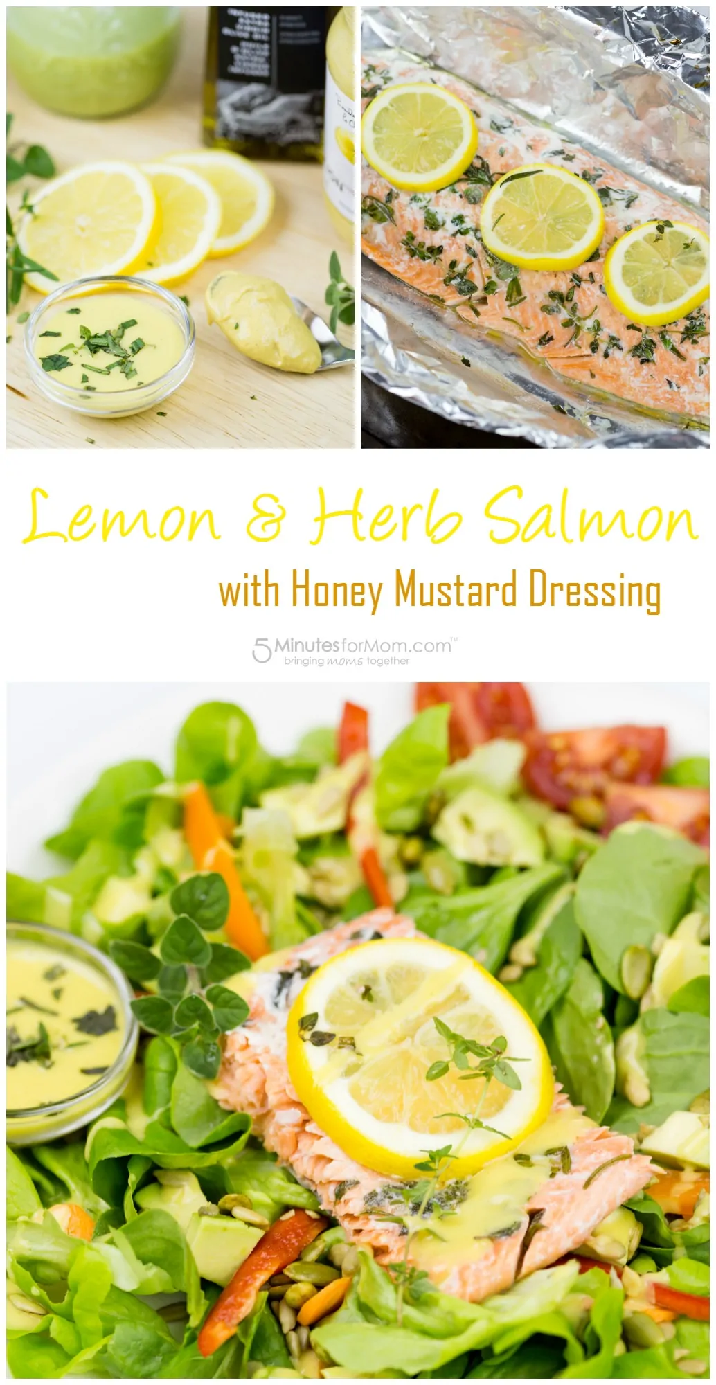 Lemon and Herb Salmon with Honey Mustard Dressing