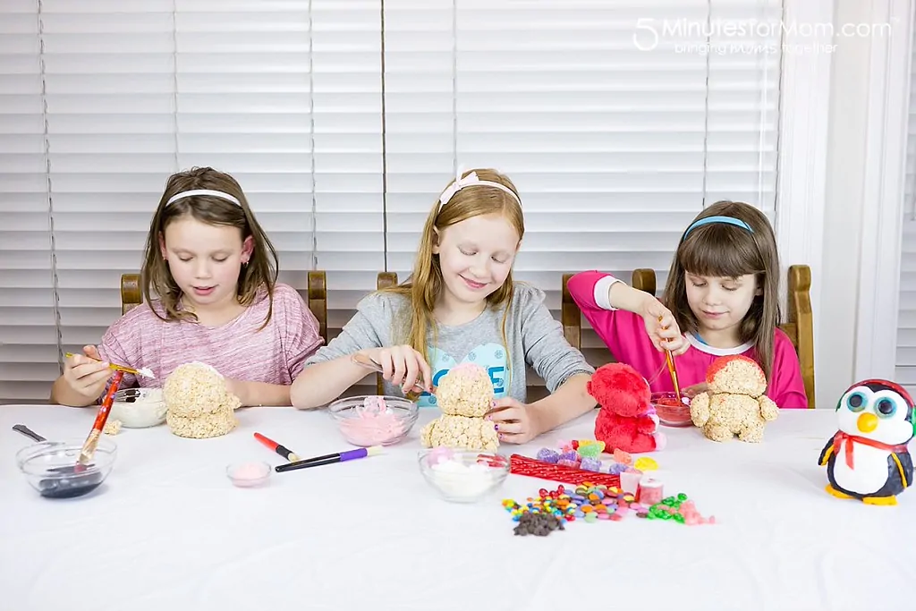 Girls Making Rice Krispies Treats