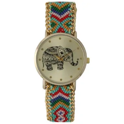 Olivia Pratt Womens Tribal Elephant Braided Band Watch