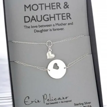 Sterling Mother Daughter Bracelet Set