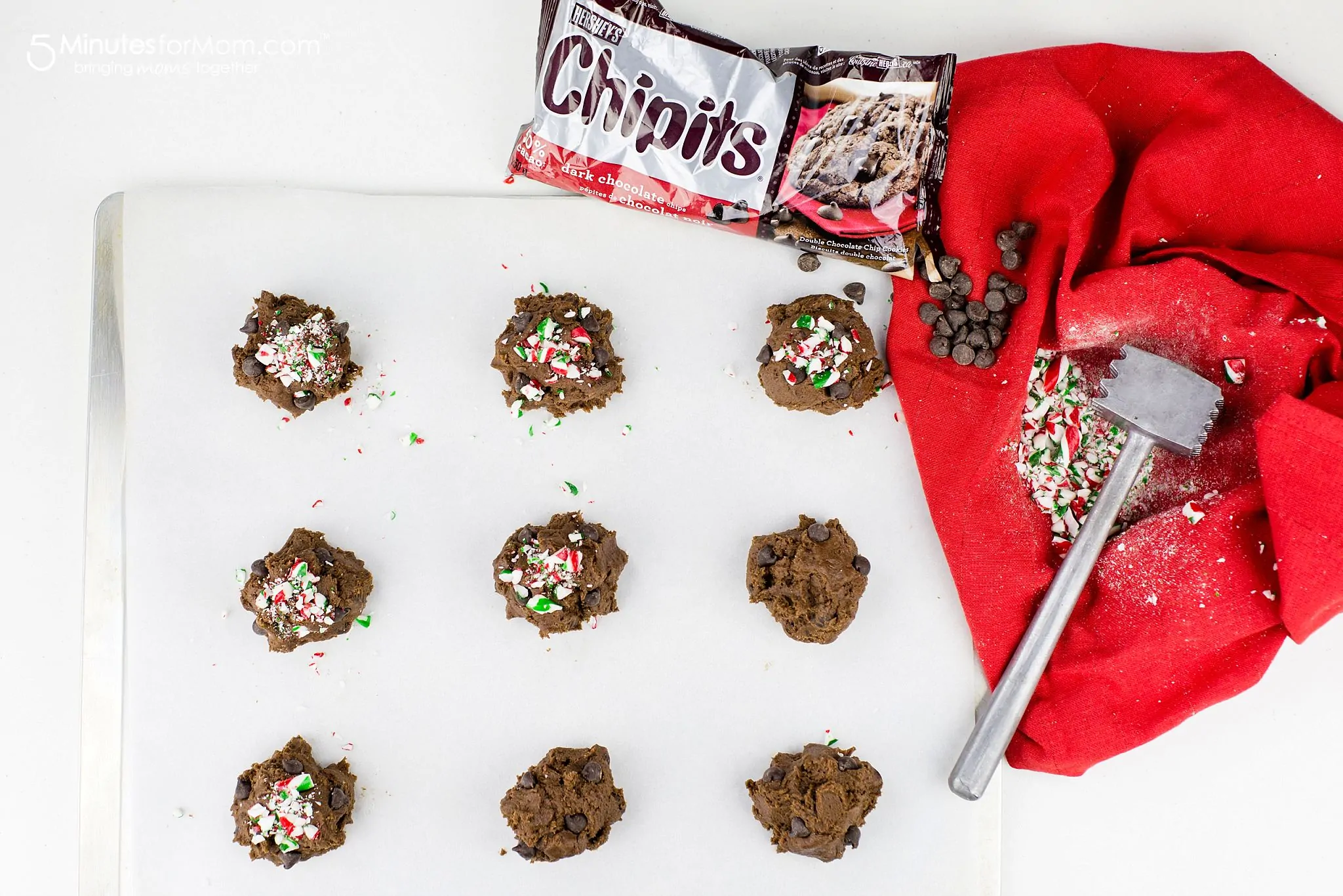 Dark Chocolate Chip Christmas Cookies