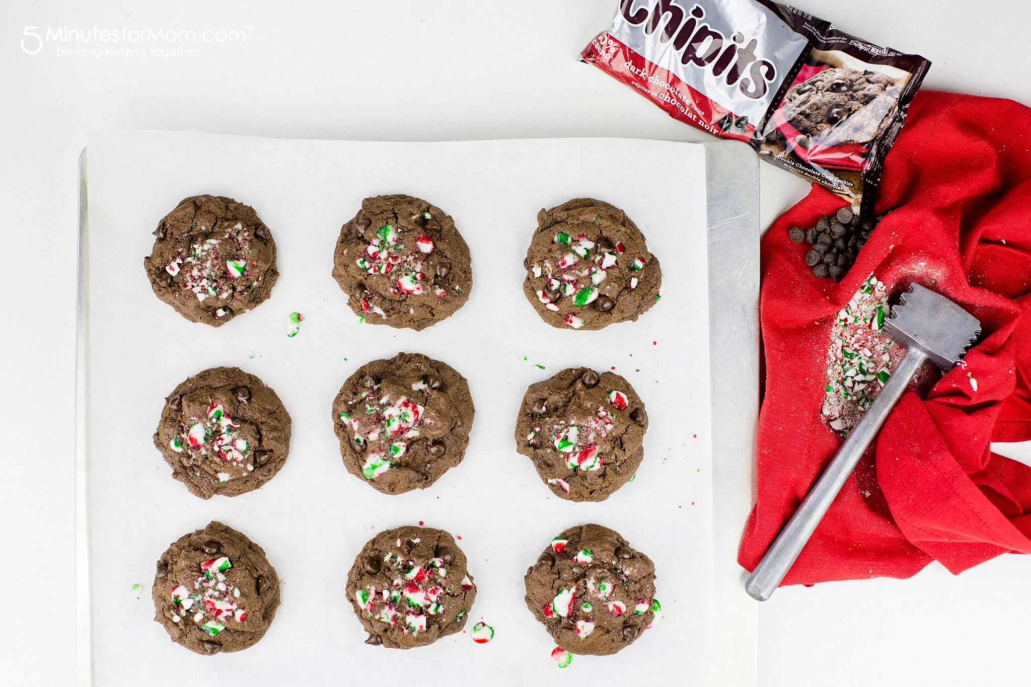 Dark Chocolate Chip Christmas Cookies