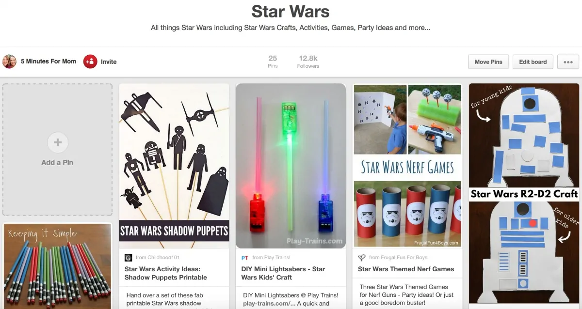 Star Wars Pinterest Board