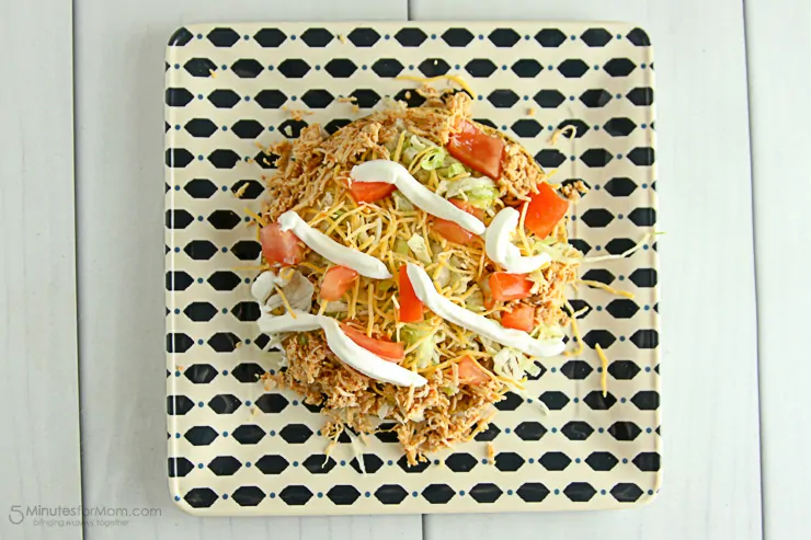 Easy Shredded Chicken Tostadas, a family friendly, and delicious dinner.