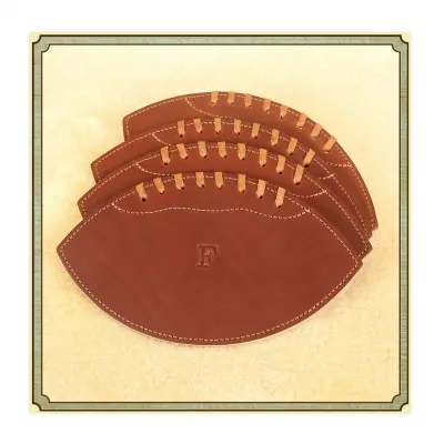 Leather Football Coasters