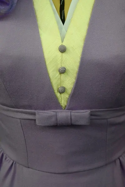 Marvels Agent Carter - Wardrobe - Ladies Fashion - Grey Lime Dress Detail