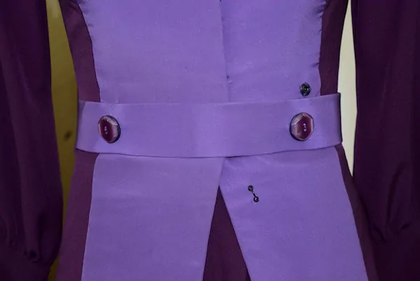 Marvels Agent Carter - Wardrobe - Ladies Fashion - Purple Pantsuit Detail