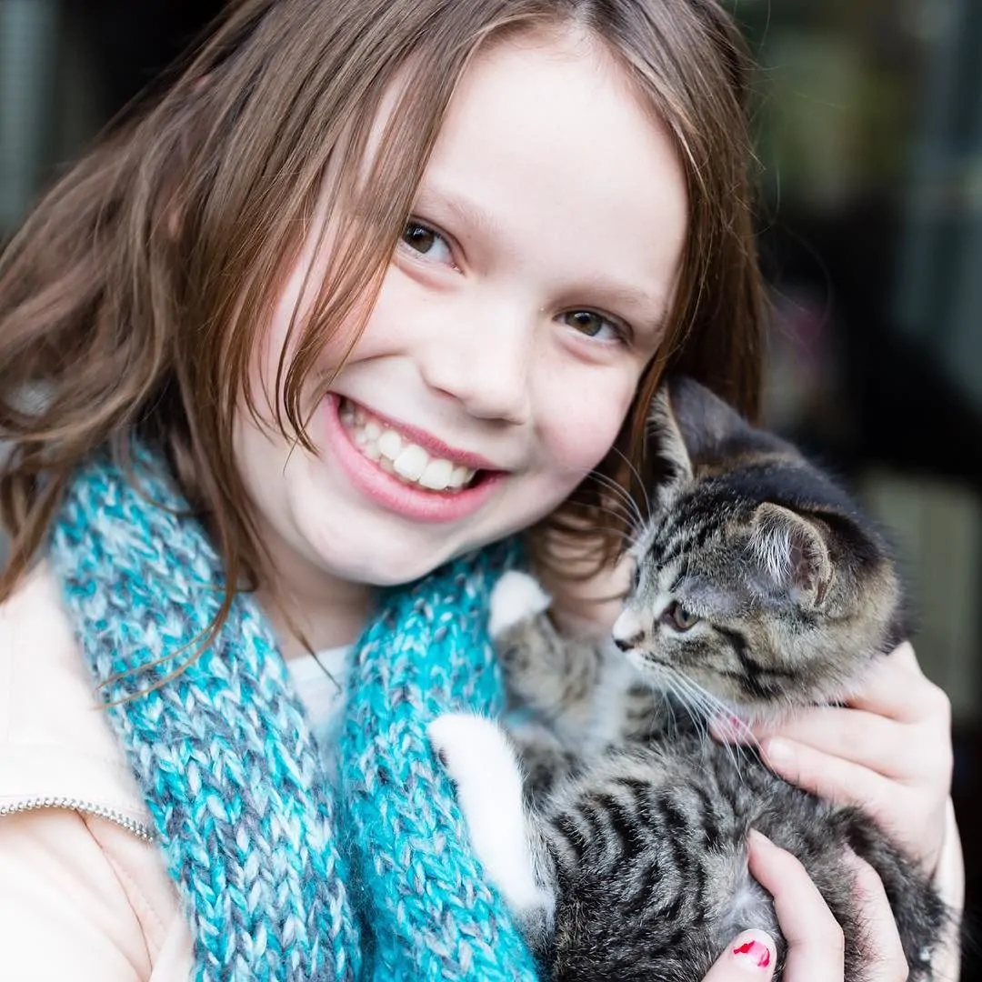 Olivia with Alice the Kitten