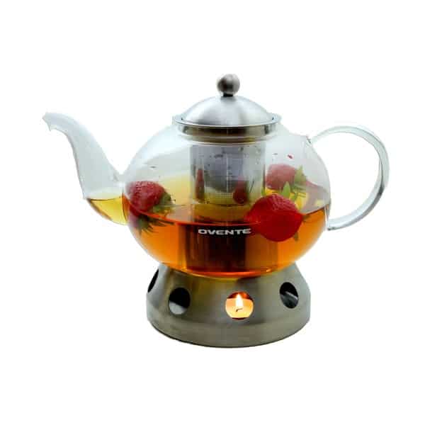 Ovente FGD51T Glass Tea Pot with Warmer