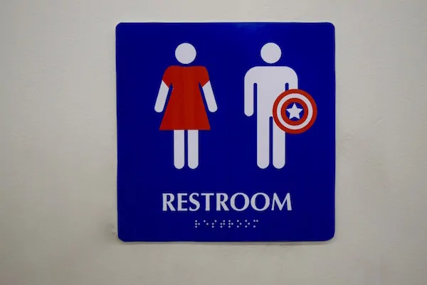 Peggy Carter and Captain America Restroom SignPeggy Carter and Captain America Restroom Sign