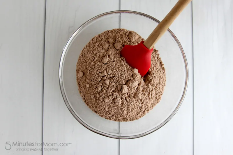 Mix Ingredients for Red Velvet Cake Mix Cookies