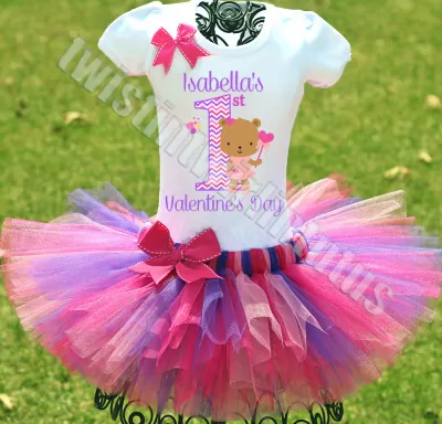 Girls First Valentine's tutu outfit