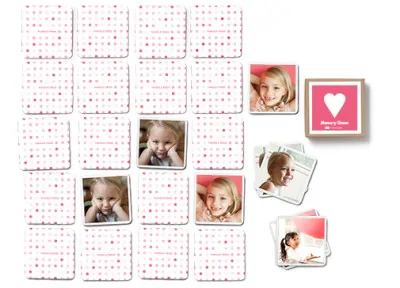 Hearts Memory Game - This makes such a cute personalized gift for kids