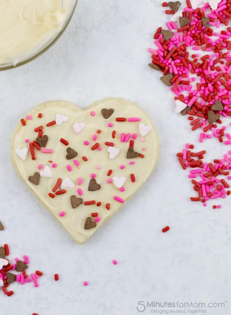 Valentines White Chocolate Topped Sugar Cookies