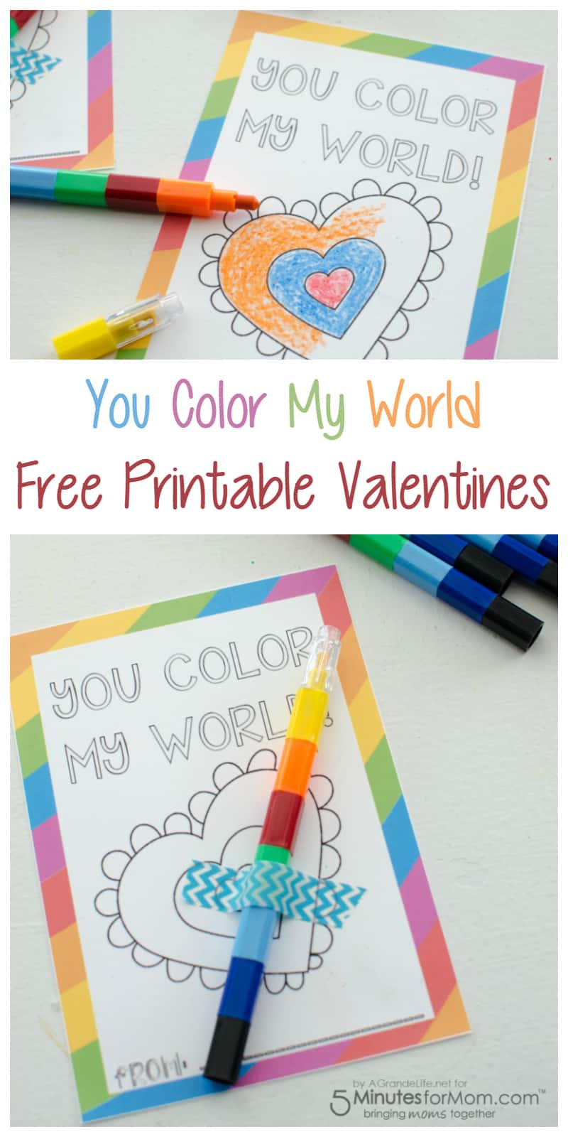 You Color My World Valentine Printable Printable Word Searches