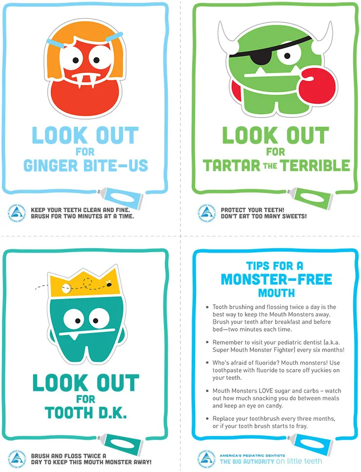 AAPD Mouth Monsters mini mirror posters