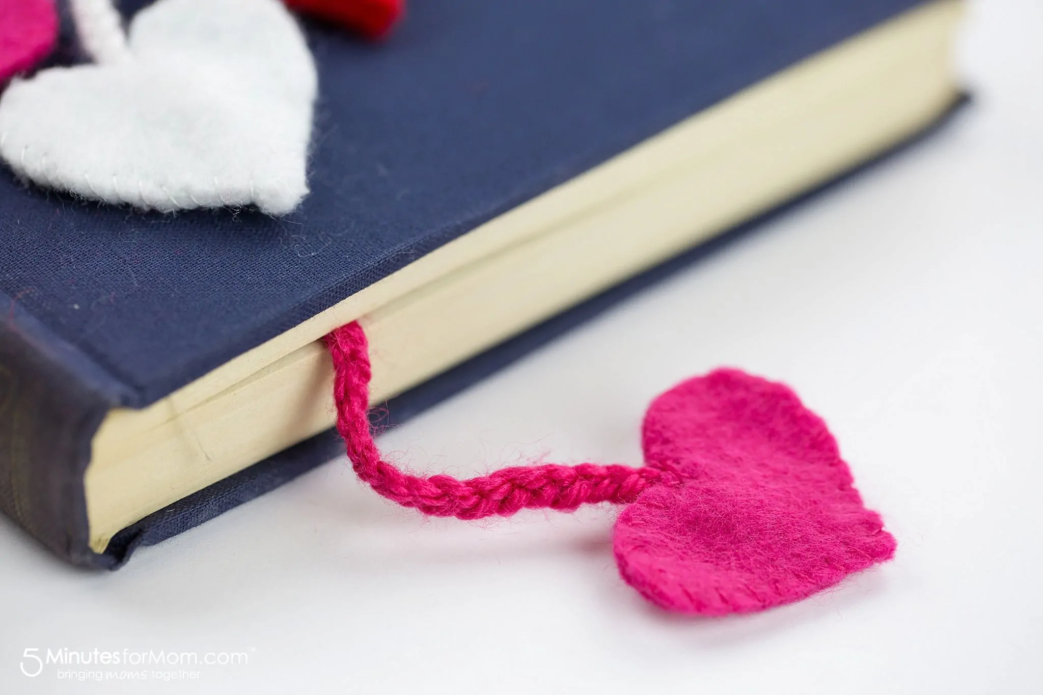 pink heart bookmark