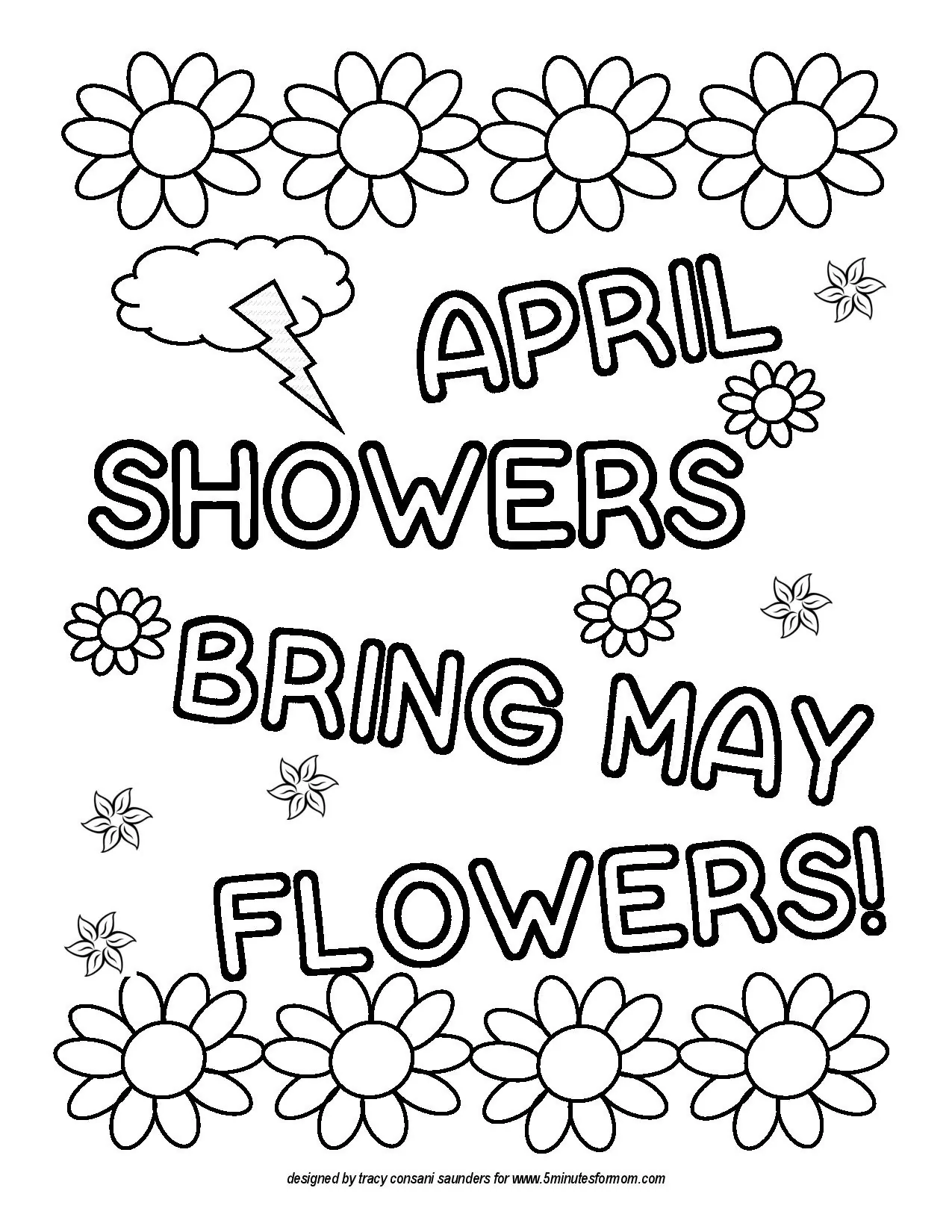 Coloring Sheet April Showers