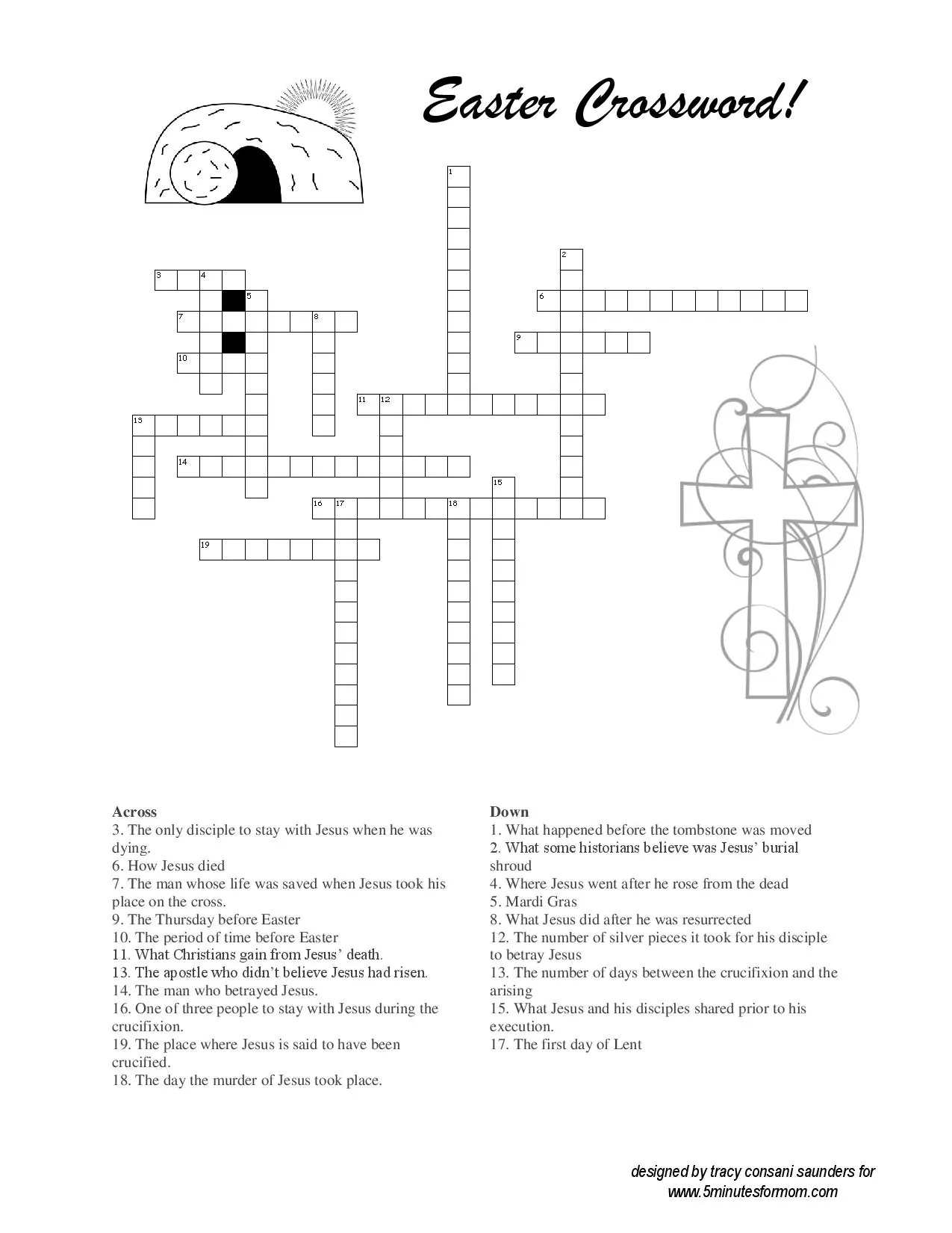 Free Easter Printables for Kids Coloring Sheets and Crosswords 5