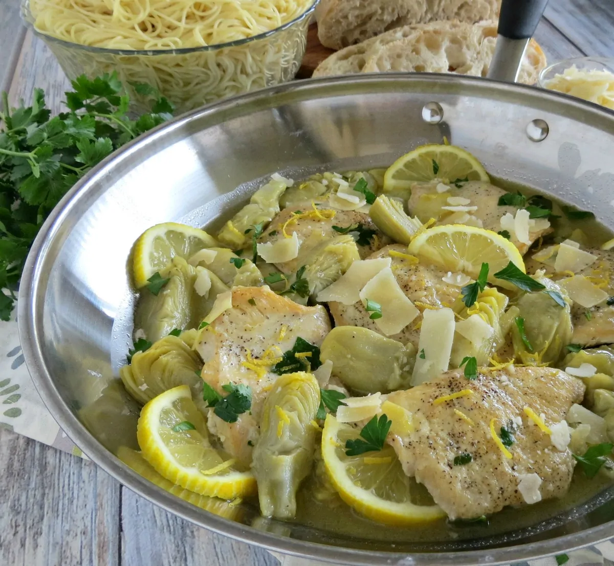 Recipe for Chicken Cutlets with Artichokes and Lemon