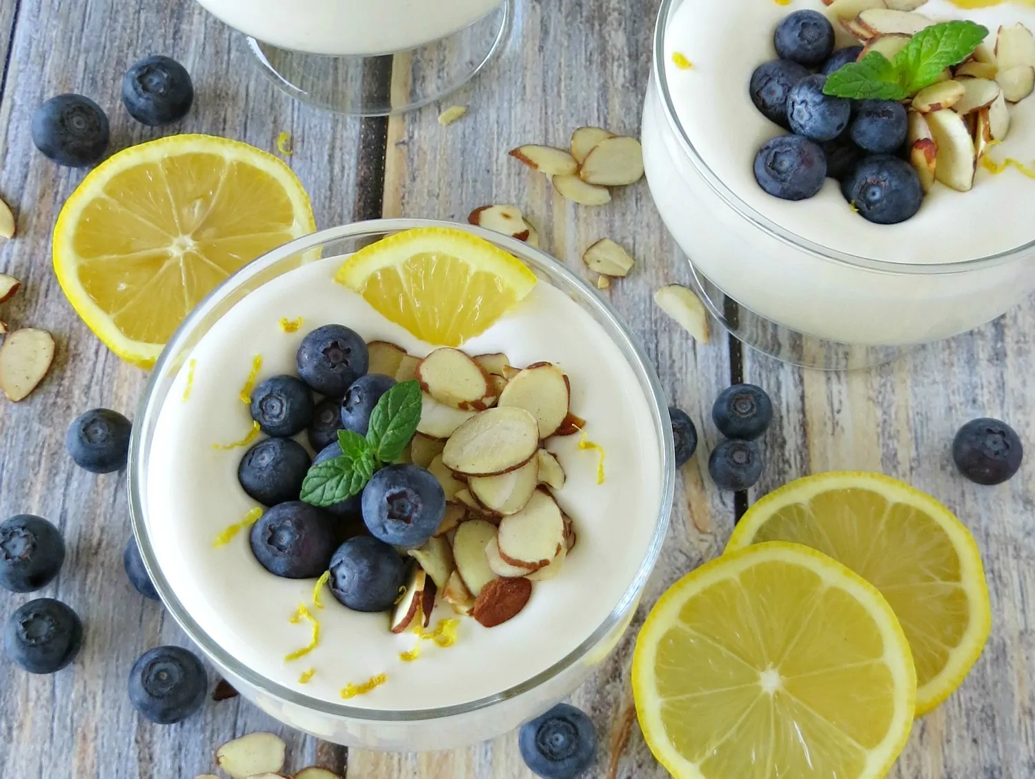 Whipped Lemon Cheesecake and Blueberry Parfaits - Dessert Recipe