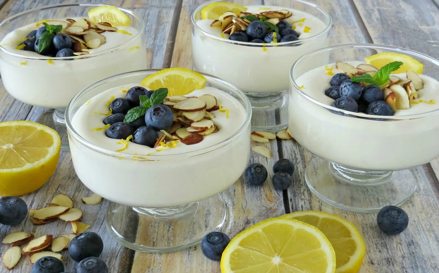 Whipped Lemon Cheesecake with Blueberry Parfaits