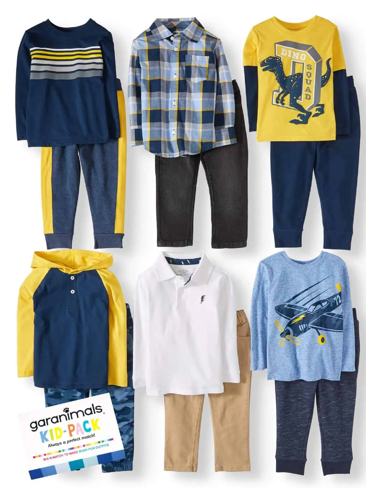 Garanimals mix and match clothes boys set of blue