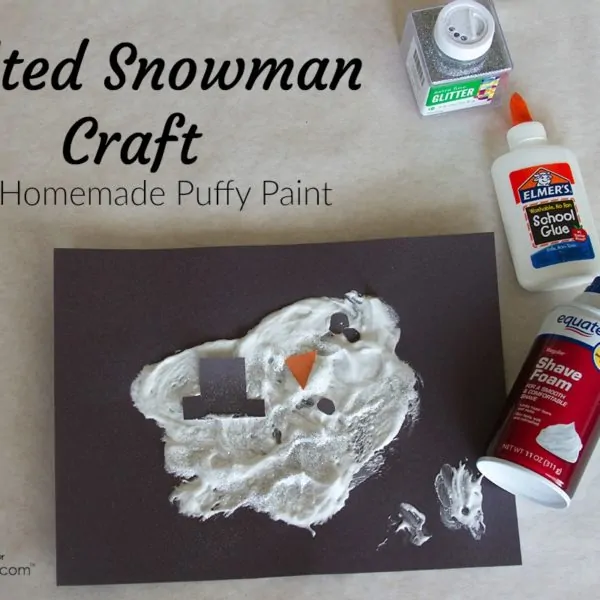 Melted Snowman Craft with Homemade Puffy Paint