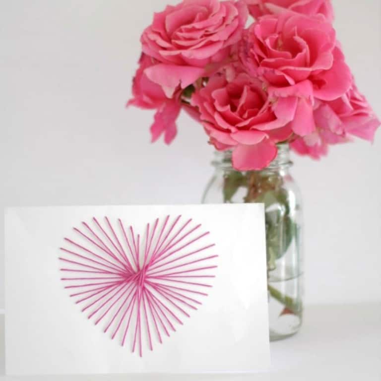 Homemade String Art Card