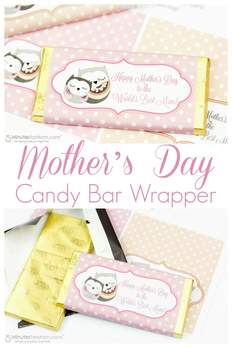 Mothers Day Candy Bar Wrapper - Free Printable #mothersday