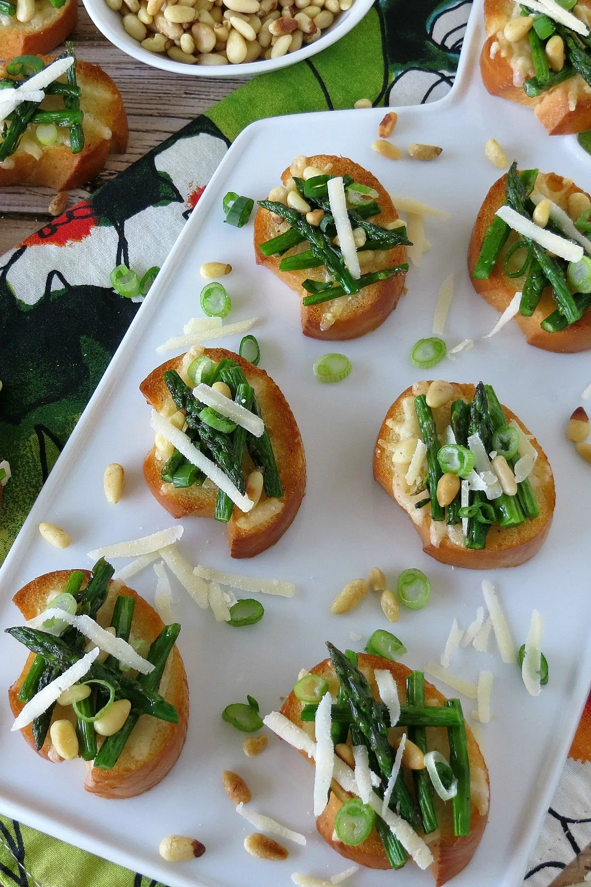 Roasted Asparagus and Parmesan Crostini - Appetizer Recipe