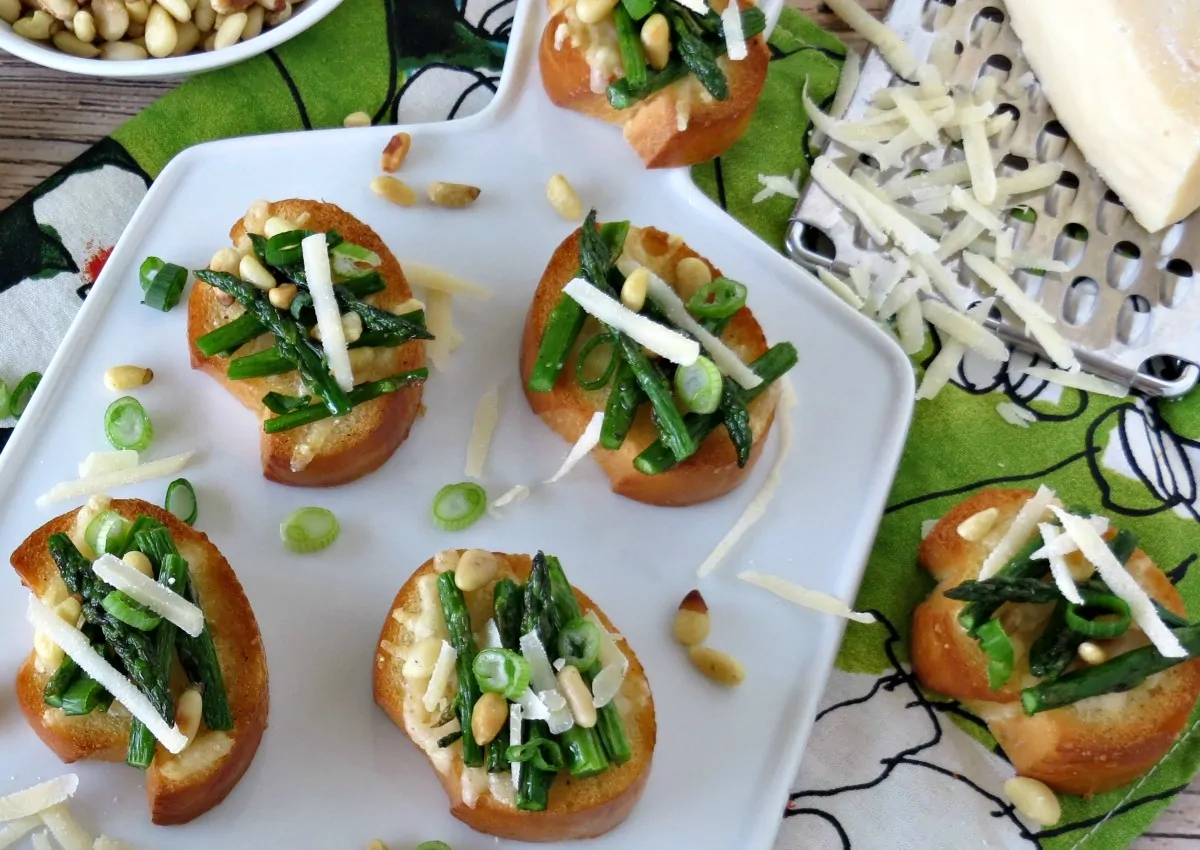 Roasted Asparagus and Parmesan Crostini - Appetizer