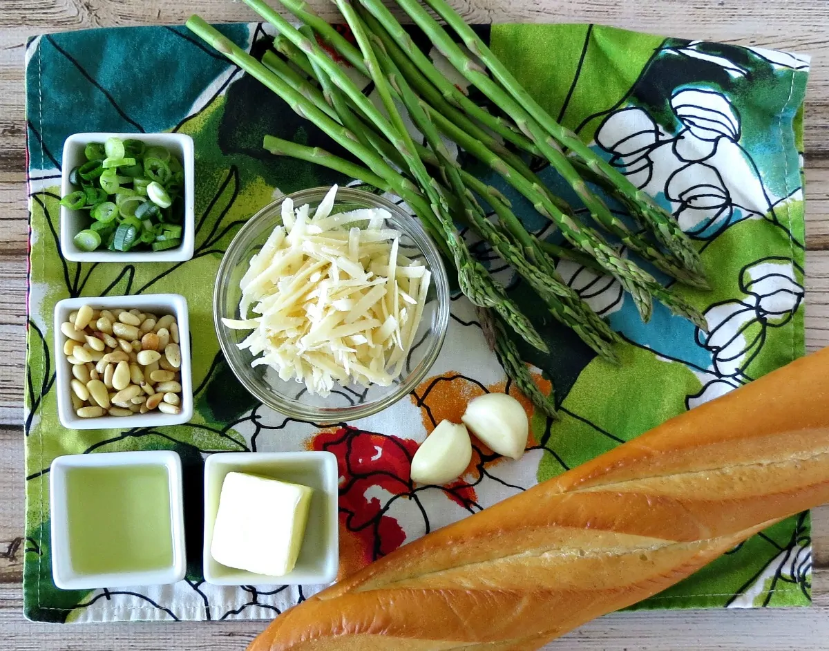 Preparing Roasted Asparagus and Parmesan Crostini