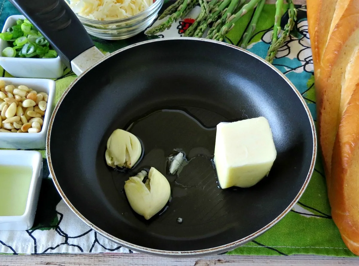 Preparing Roasted Asparagus and Parmesan Crostini