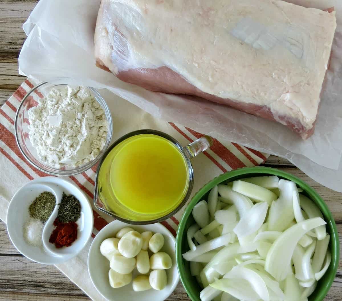 Savory Roasted Pork and Gravy - Ingredients