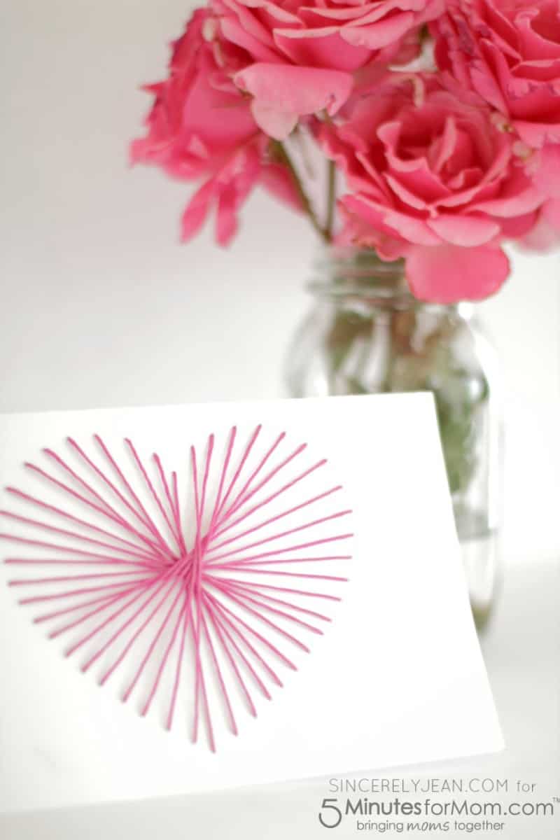 String Art Mother's Day Card 5 Minutes for Mom