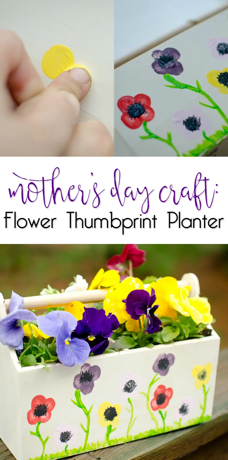 flower thumbprint planter