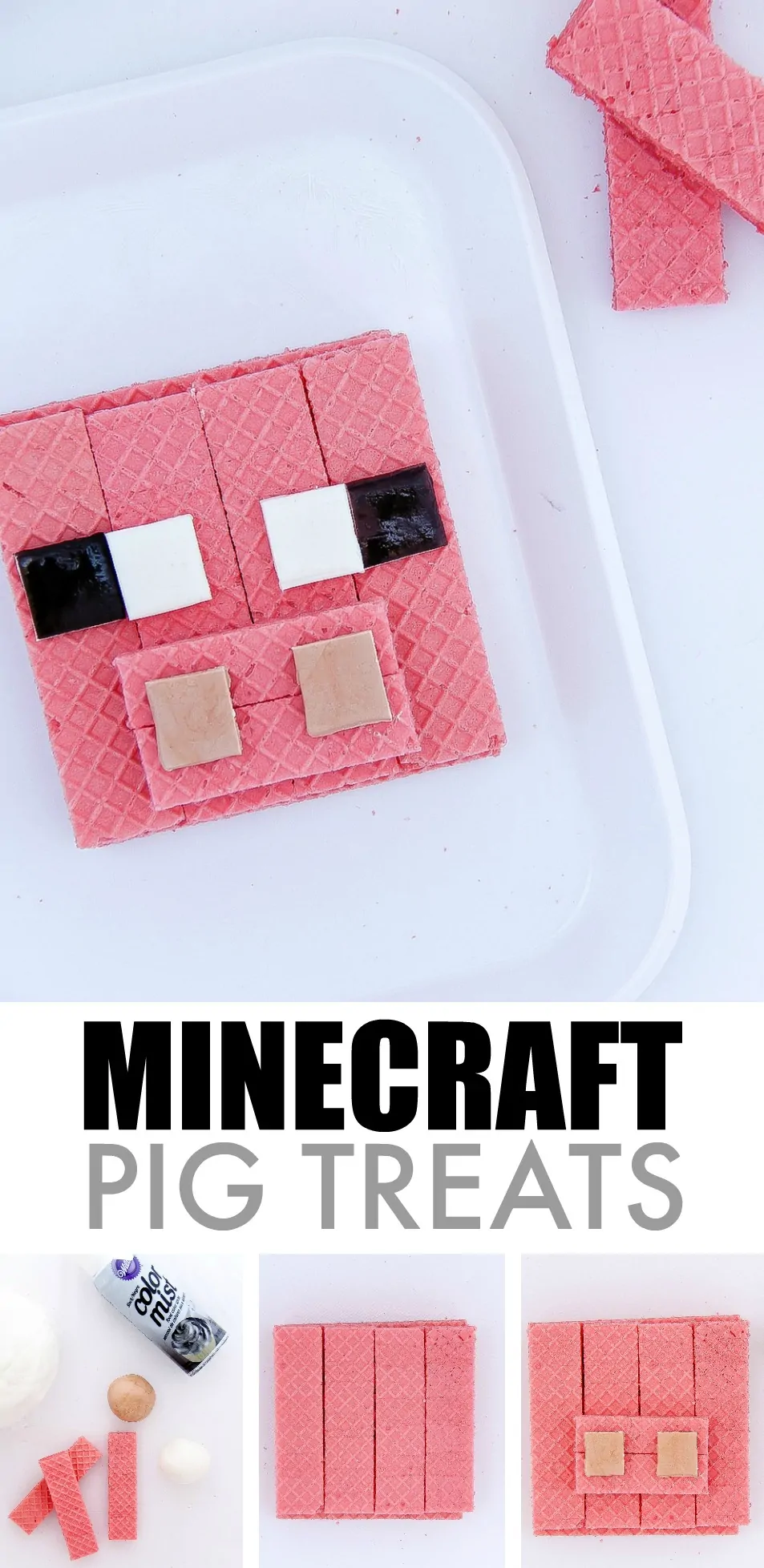 Easy Minecraft Pig treats to make for kids