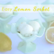 This lemon sorbet is delicious and refreshing. You just need a couple ingredients. It is super easy and fun to make and it doesn't heat up your kitchen.