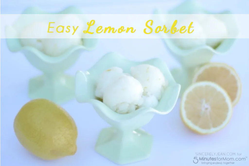 This lemon sorbet is delicious and refreshing. You just need a couple ingredients. It is super easy and fun to make and it doesn't heat up your kitchen.