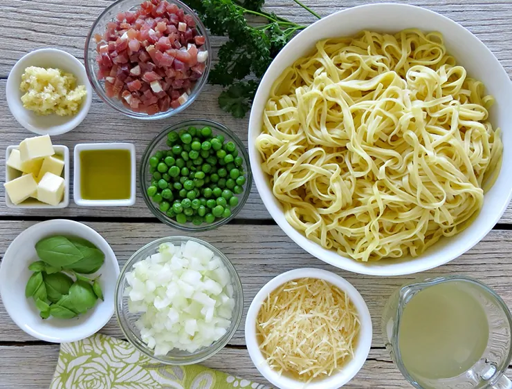 This Linguine with Pancetta and Peas is perfect for spring! It's fresh, savory, and satisfying all at the same time!