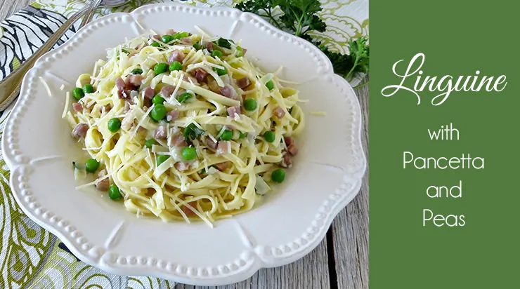 This Linguine with Pancetta and Peas is perfect for spring! It's fresh, savory, and satisfying all at the same time!