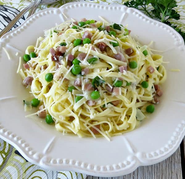 Linguine with Pancetta and Peas Recipe