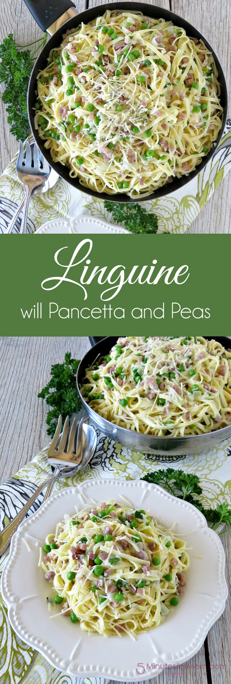 This Linguine with Pancetta and Peas is perfect for spring! It's fresh, savory, and satisfying all at the same time!