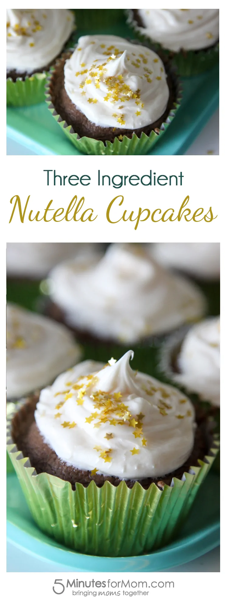 These Nutella Cupcakes are so easy! They only take THREE ingredients!