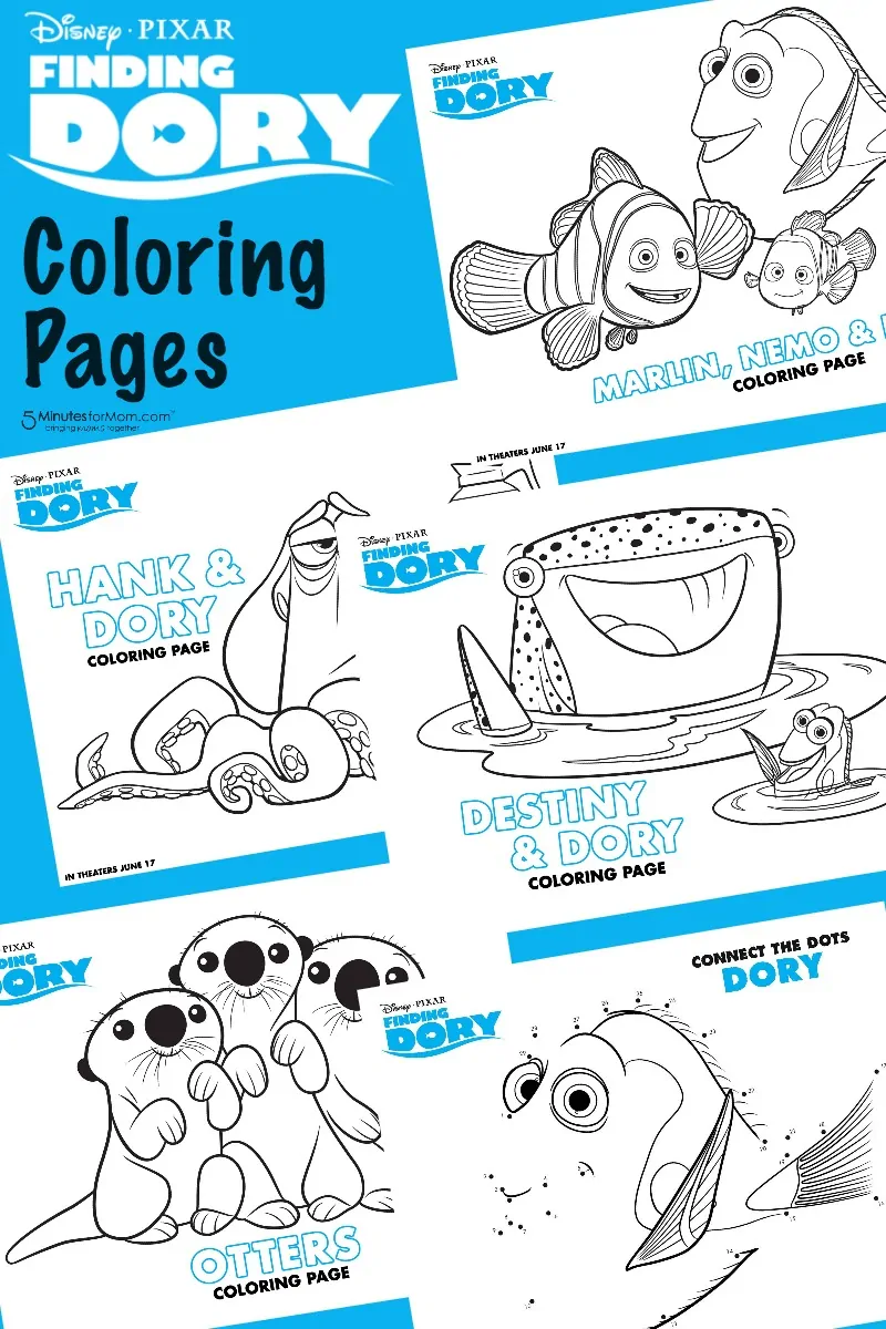 Finding Dory Coloring Pages