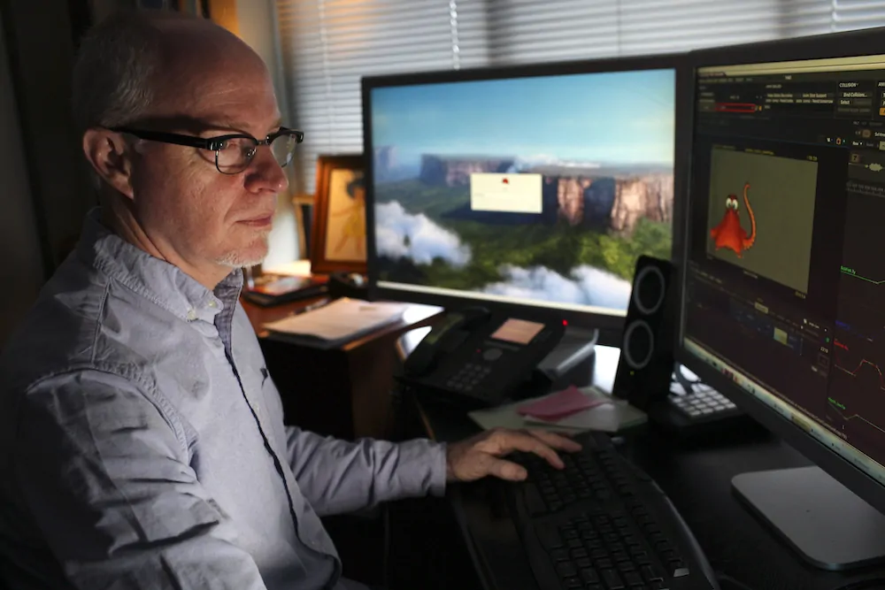 Michael Stocker is photographed working in his office on March 3, 2016 at Pixar Animation Studios in Emeryville, Calif. (Photo by Deborah Coleman / Pixar)